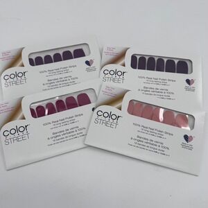 Color Street Nail Polish Strip Lot 4 Aberdeen Munich New York Moscow Purple Pink